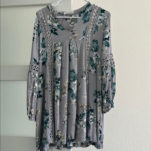 Floral Gray Dress